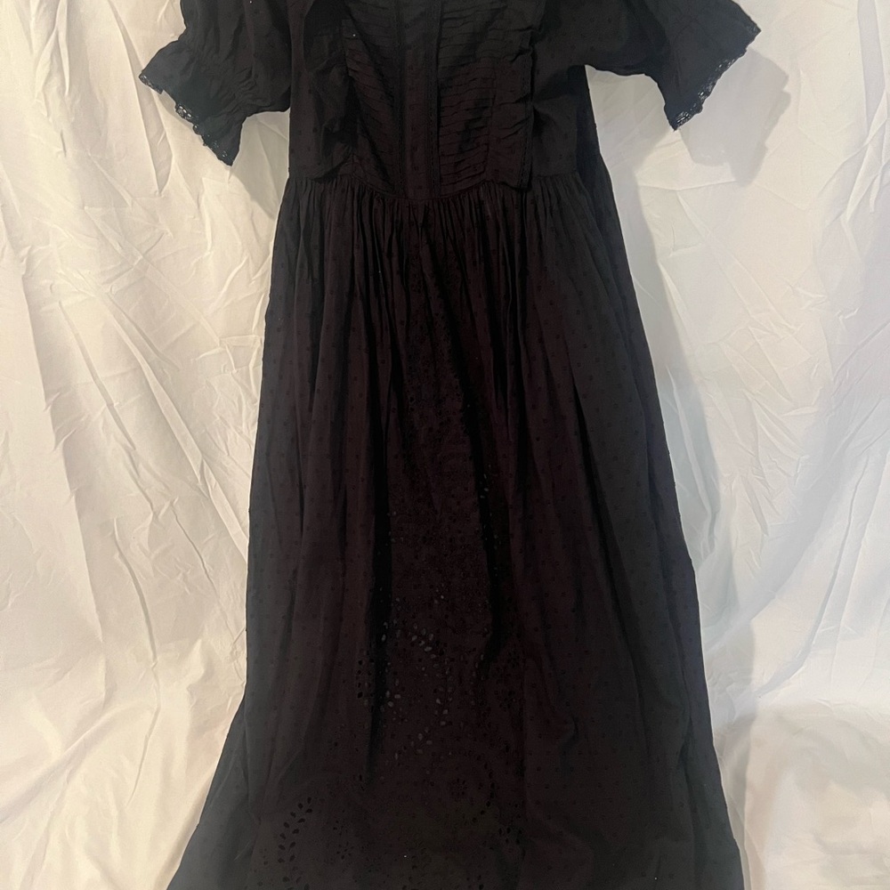 Topshop Black eyelet Dress